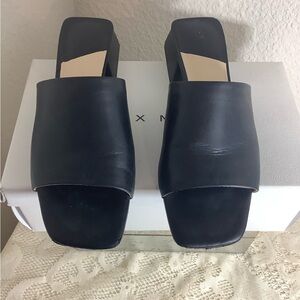 Alex Marie Black Mules with Modern Design Sz9M